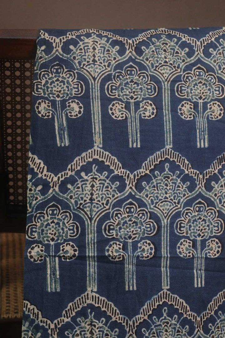 Dark Indigo Ajrak Cotton Fabric