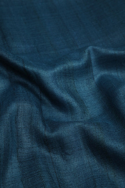 Turkish Blue Handspun Tussar Fabric - 1.5m