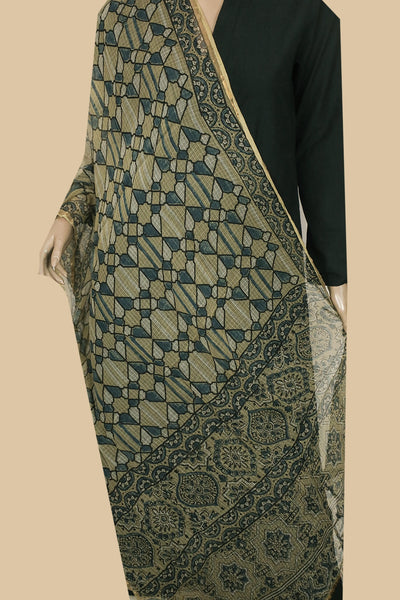 Magenta Printed Kota Cotton Dupatta main image 0