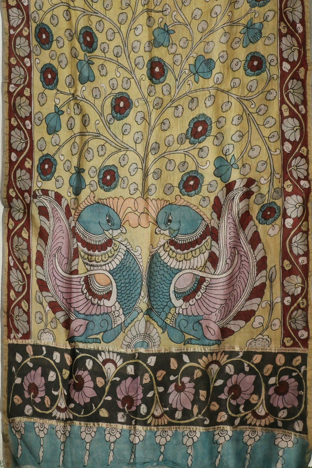 Painted Kalamkari Dupatta-Matkatus 