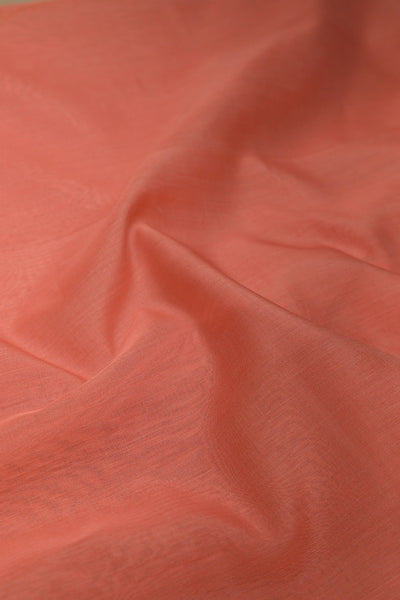 Peach Maheshwari Silk Cotton Fabric - 1.9M
