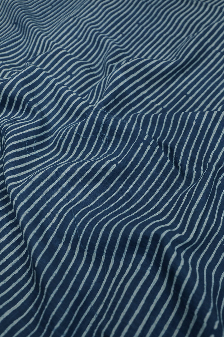 Striped Patterned Dabu Cotton Fabric - 1.8m