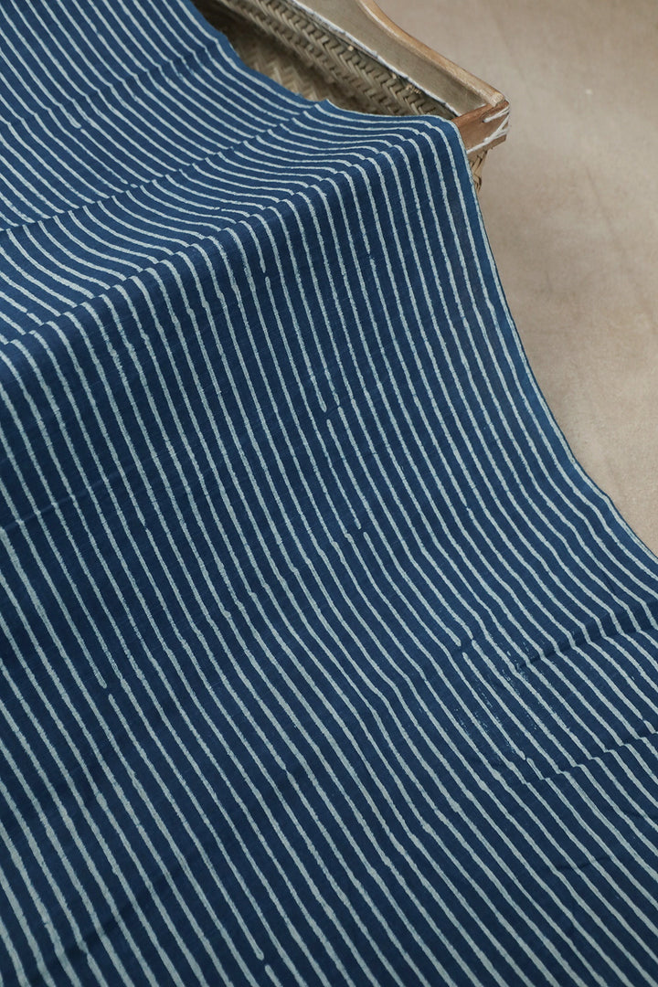 Striped Patterned Dabu Cotton Fabric - 1.8m