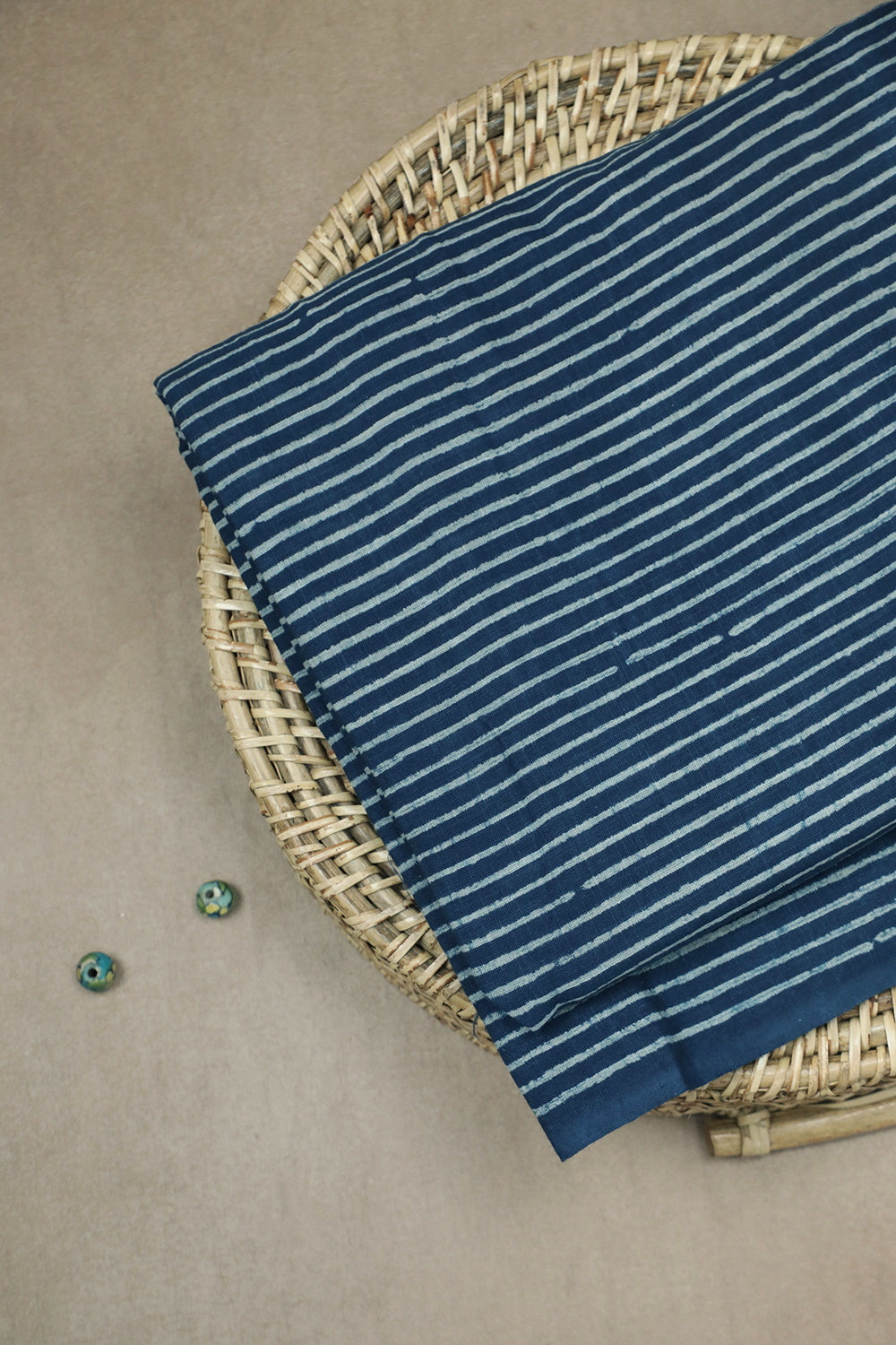 Striped Patterned Dabu Cotton Fabric - 1.8m