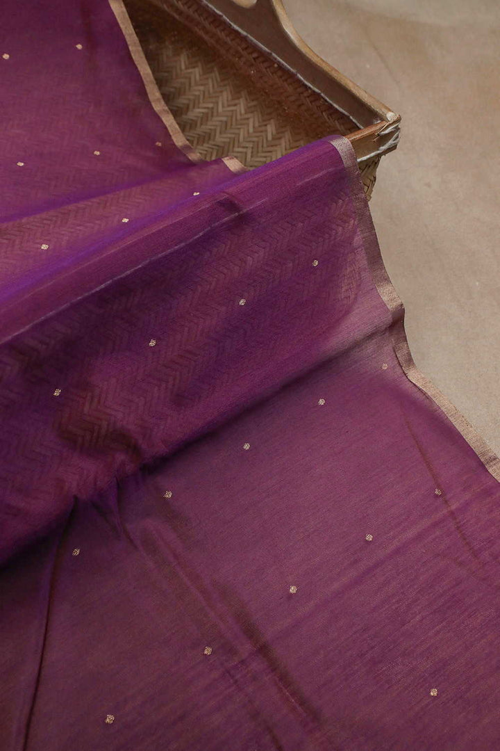 Boysenberry Purple Chanderi Silk Cotton Fabric