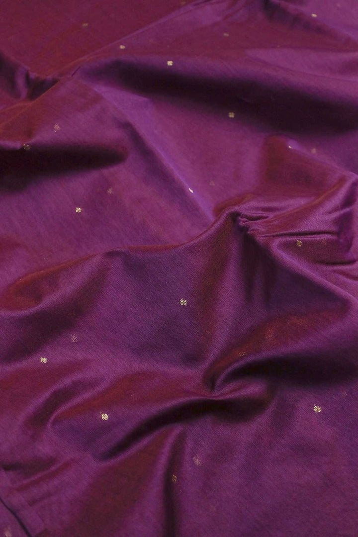 Boysenberry Purple Chanderi Silk Cotton Fabric