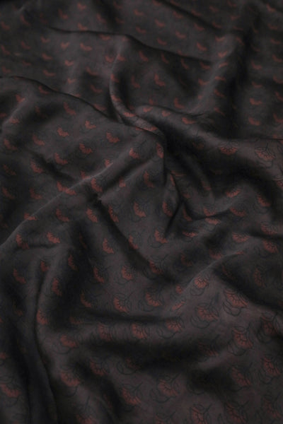 Tiny Butta on Dark Brown Block Printed Modal Silk Fabric