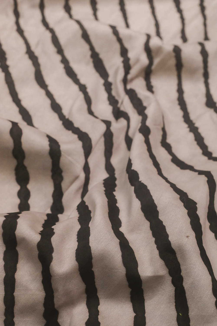 Dusty Cream Leheriya Silk Cotton Fabric