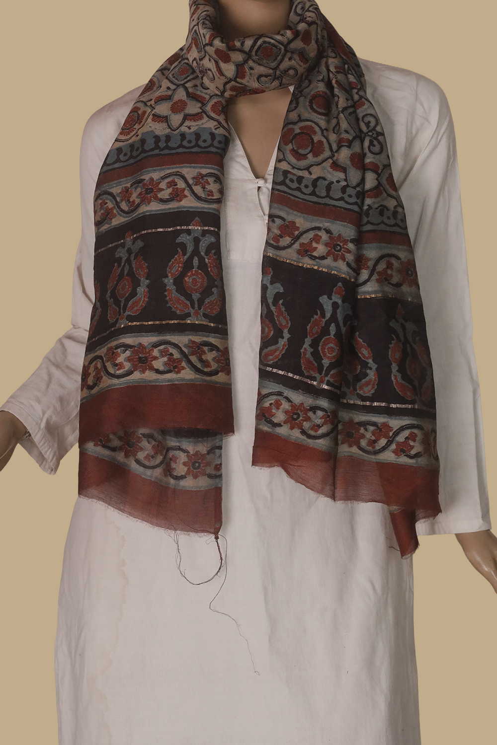 Chanderi Silk Cotton Stole - Matkatus 