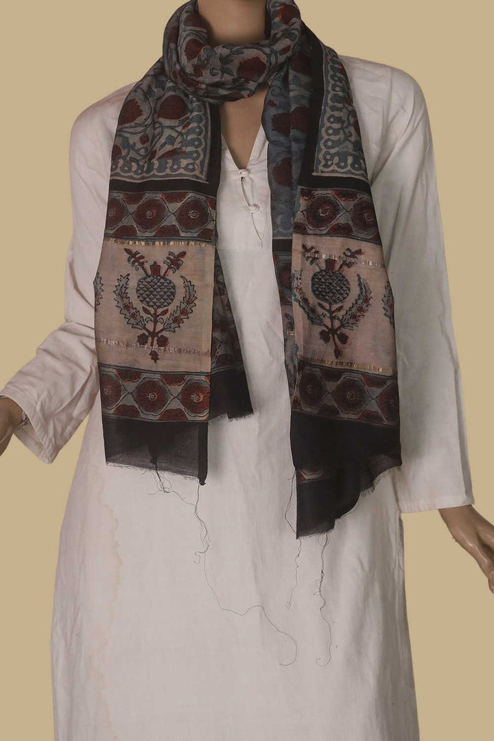 Chanderi Silk Cotton Stole - Matkatus 