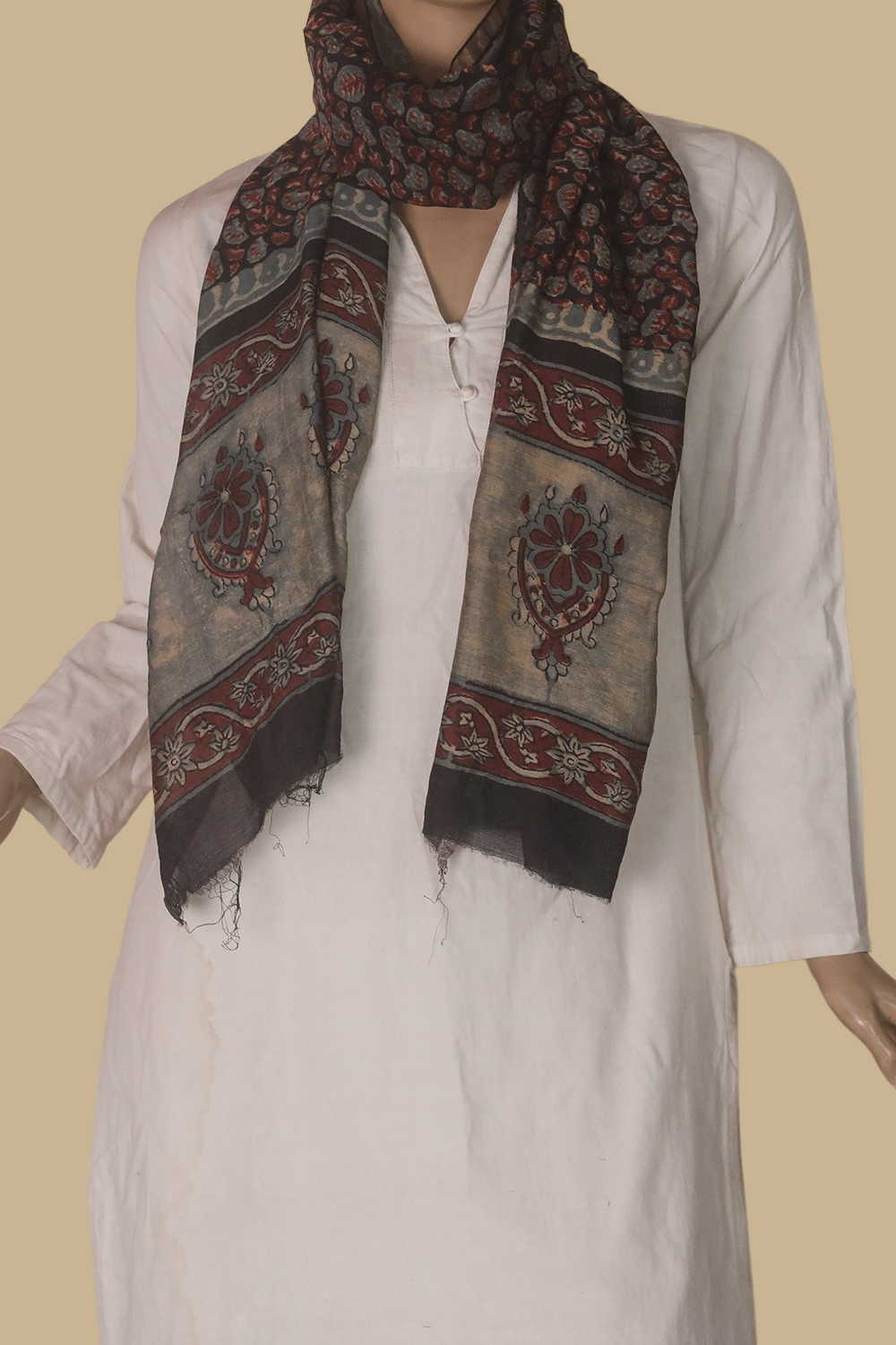 Chanderi Silk Cotton Stole - Matkatus 