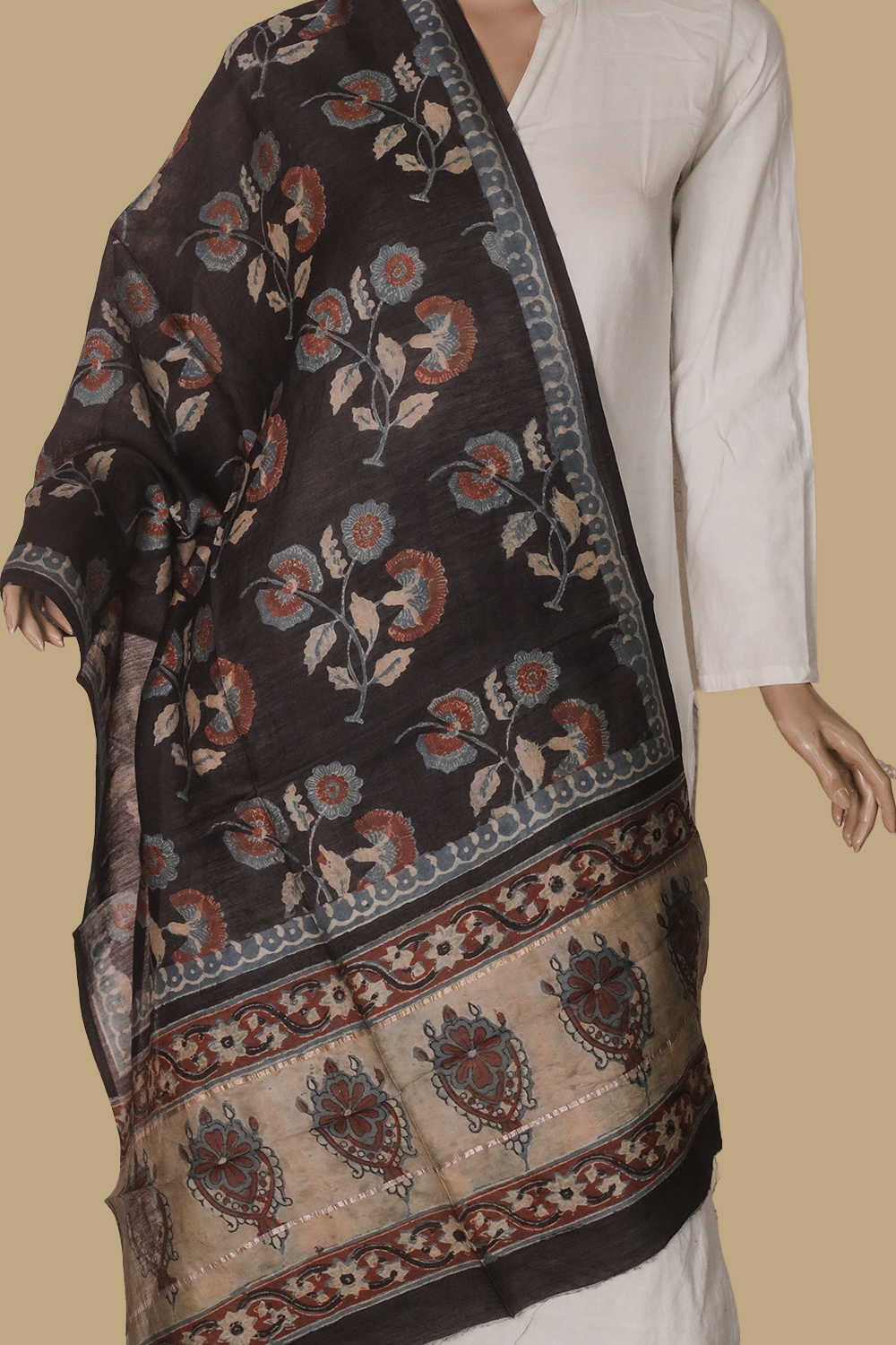 Chanderi Silk Cotton Stole - Matkatus 