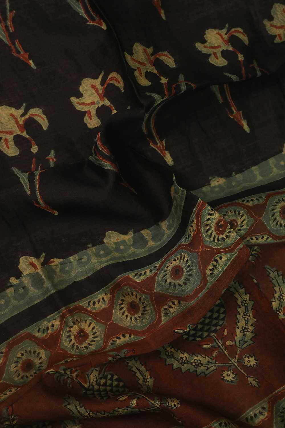 Printed Silk Cotton Stole - Matkatus 