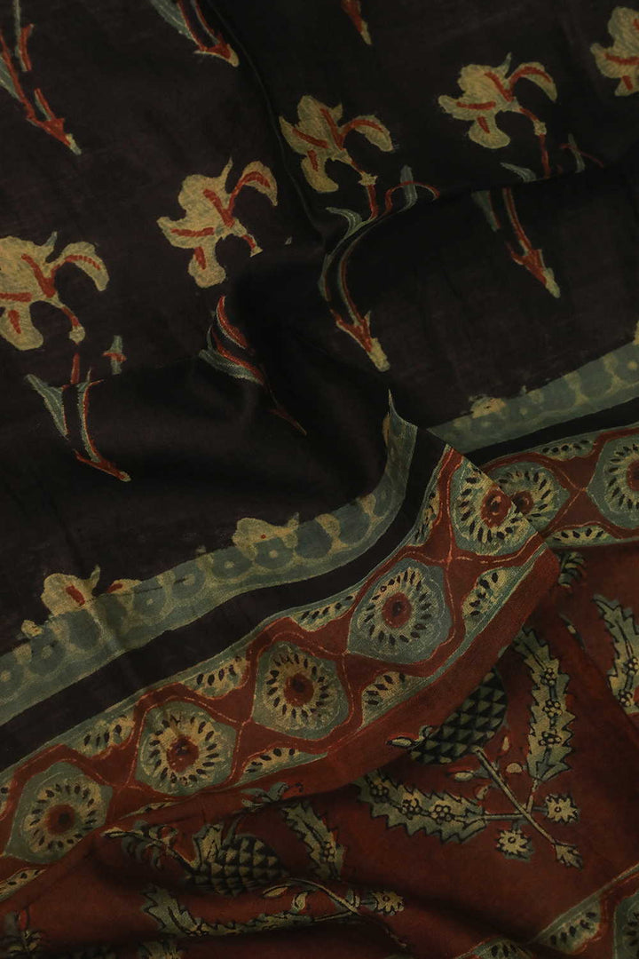 Printed Silk Cotton Stole - Matkatus 