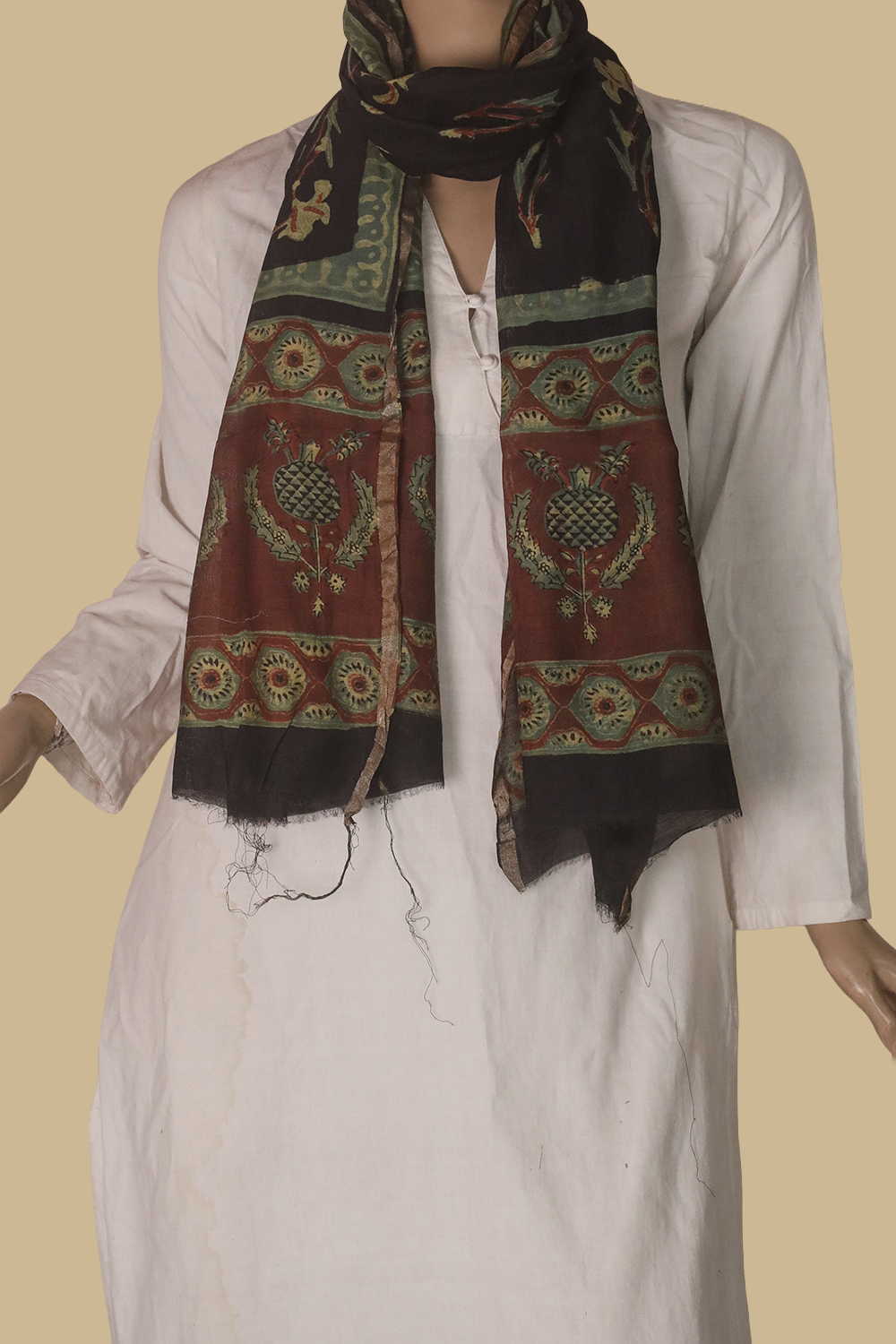 Chanderi Silk Cotton Stole - Matkatus 