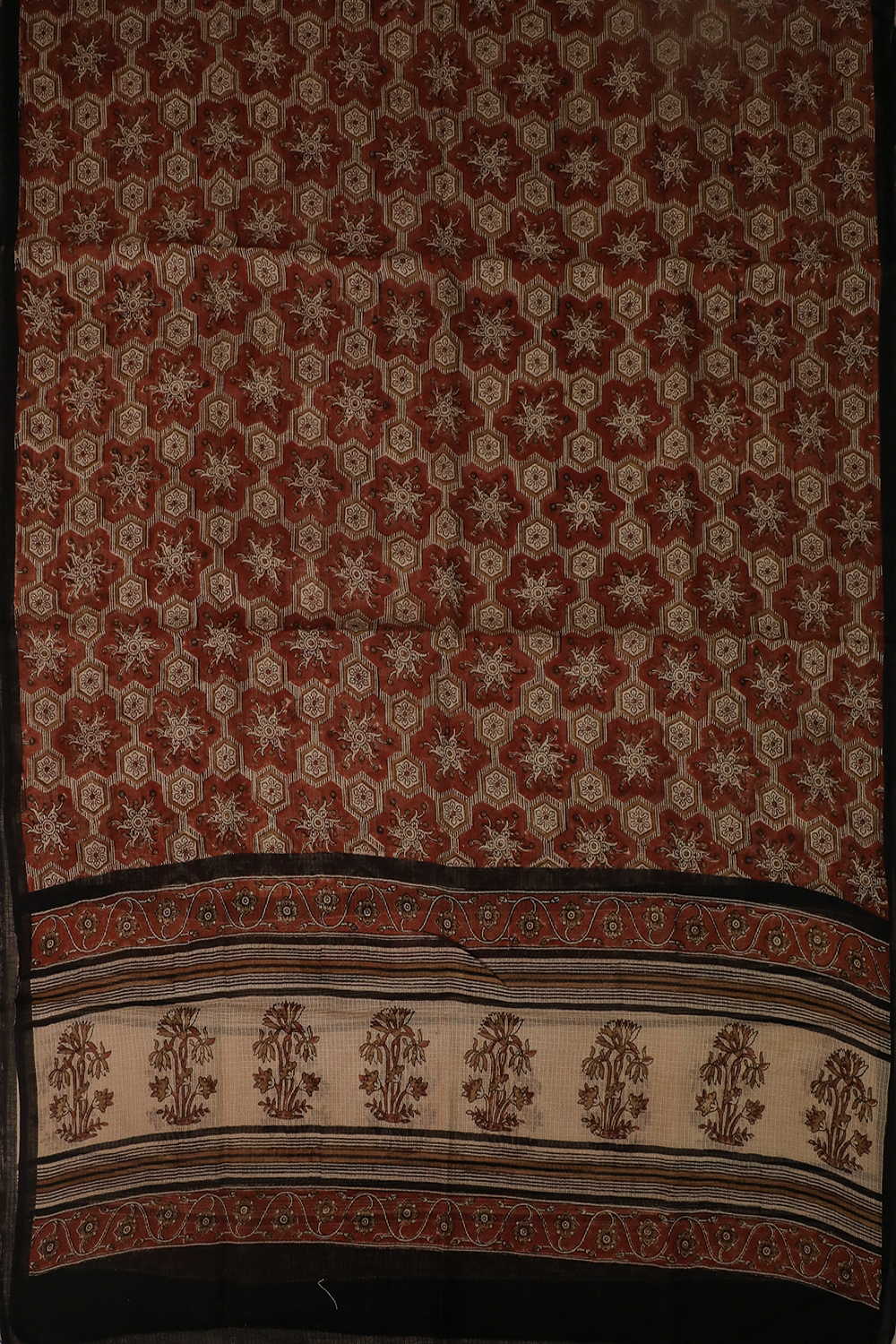 Block Printed Cotton Dupatta - Matkatus 