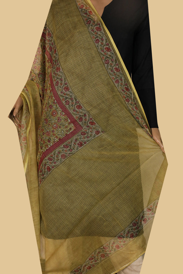 Block Printed Cotton Dupatta - Matkatus 