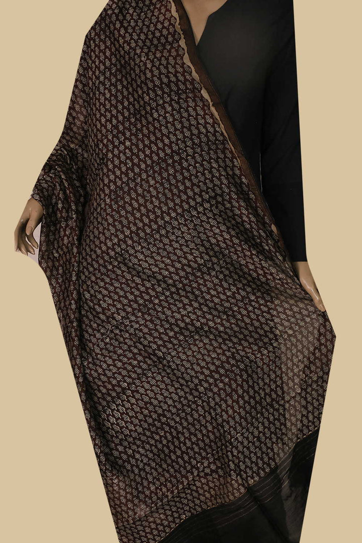Printed Silk Cotton Dupatta - Matkatus 