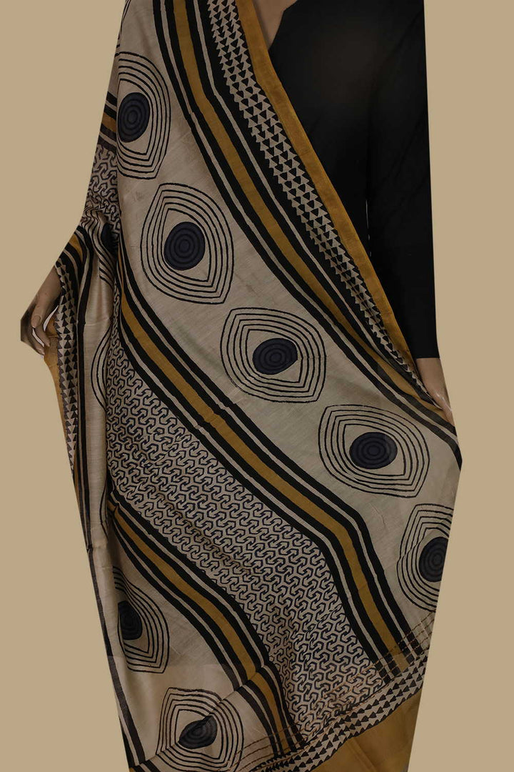 Printed Silk Cotton Dupatta - Matkatus 