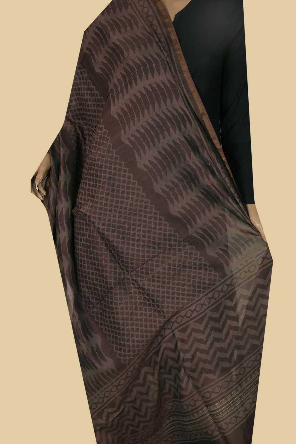 Printed Silk Cotton Dupatta - Matkatus 