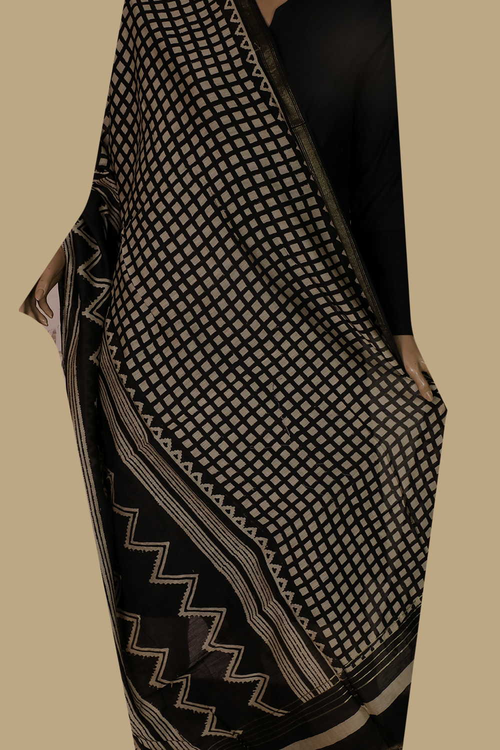Printed Silk Cotton Dupatta - Matkatus 