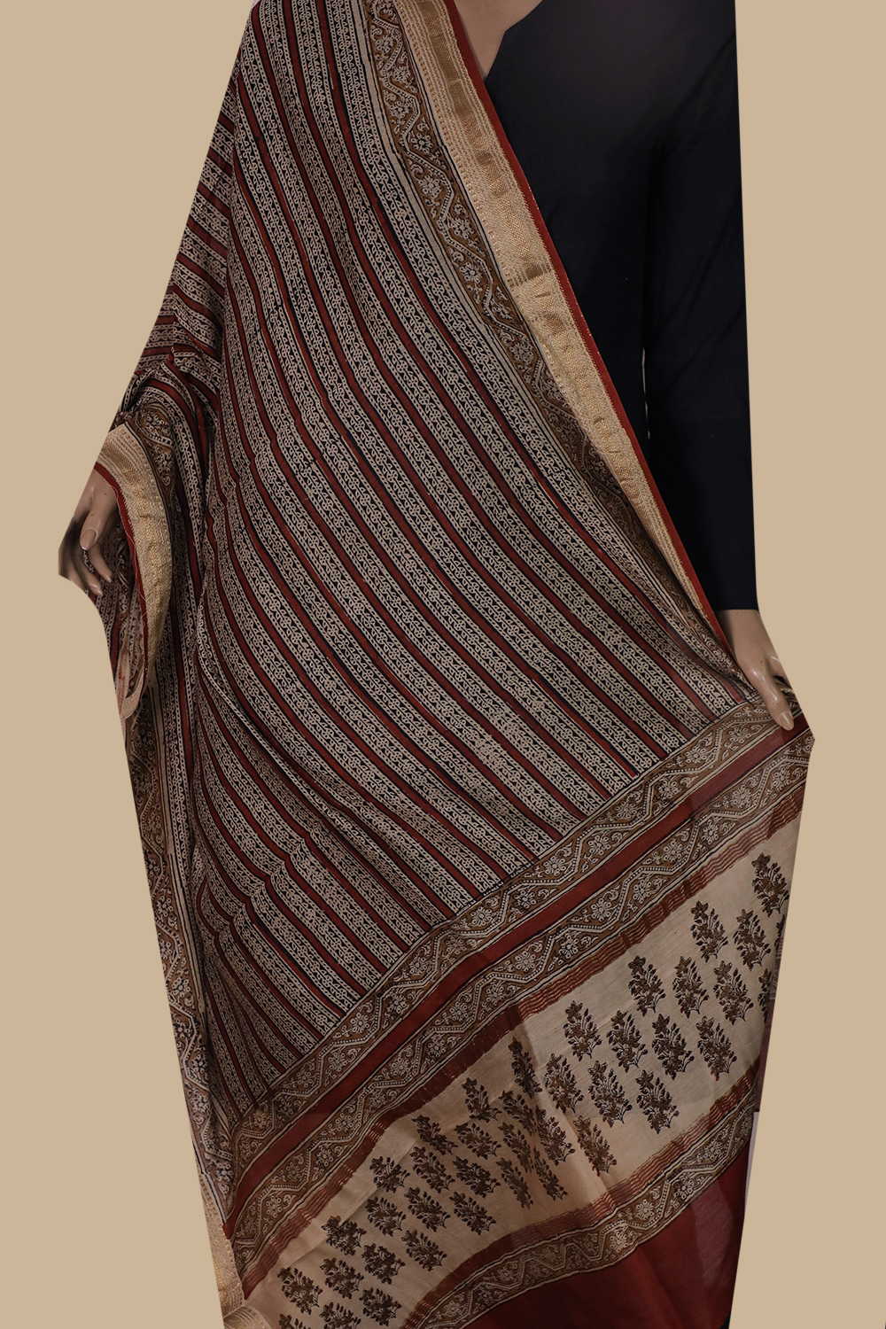 Printed Silk Cotton Dupatta - Matkatus 