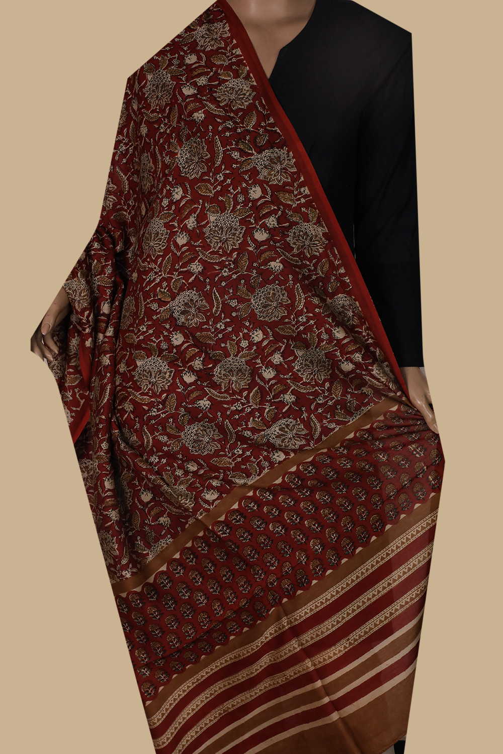 Printed Silk Cotton Dupatta - Matkatus 