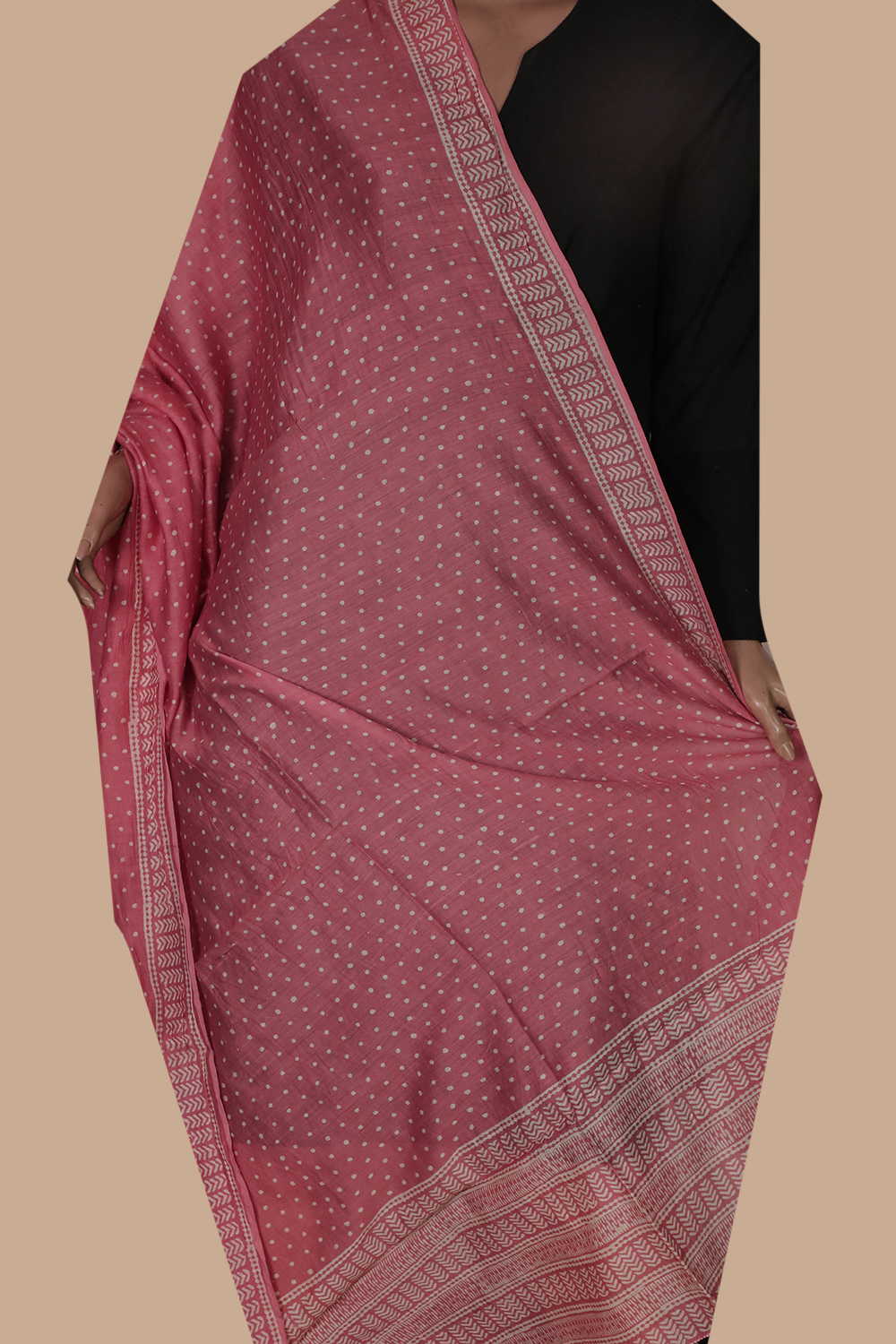 Printed Silk Cotton Dupatta - Matkatus 
