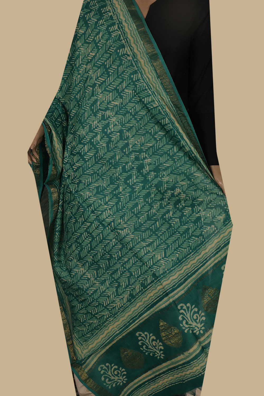 Printed Silk Cotton Dupatta - Matkatus 