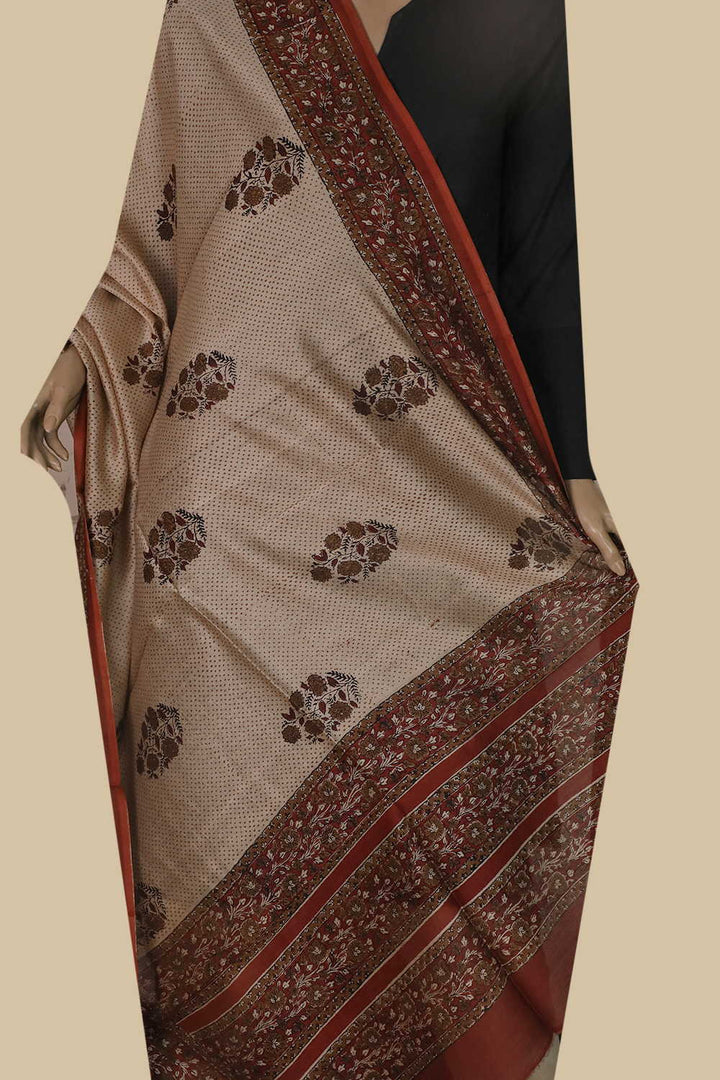 Printed Silk Cotton Dupatta - Matkatus 
