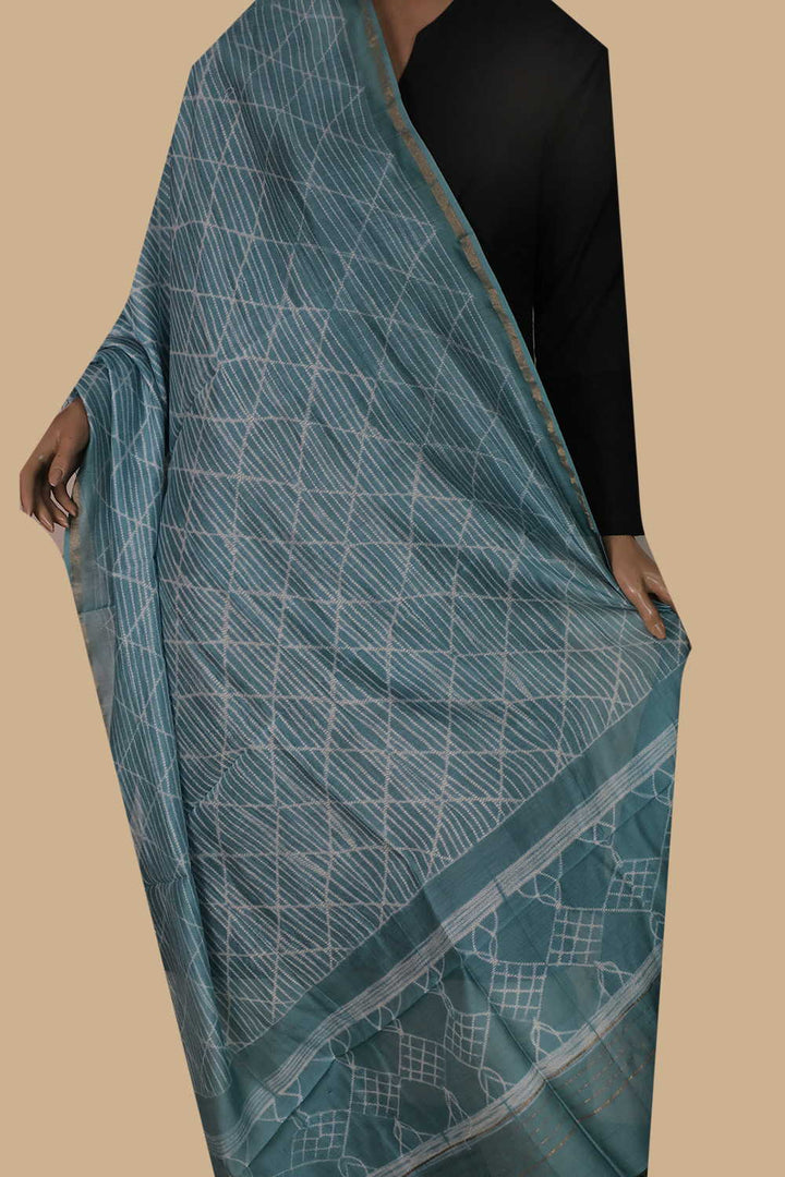 Printed Silk Cotton Dupatta - Matkatus 
