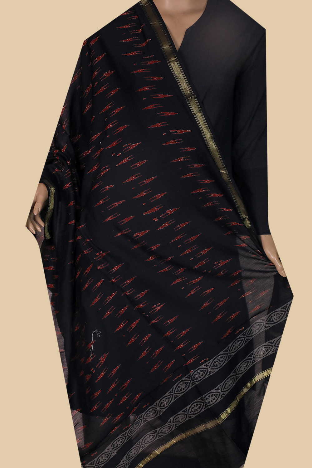 Printed Silk Cotton Dupatta - Matkatus 