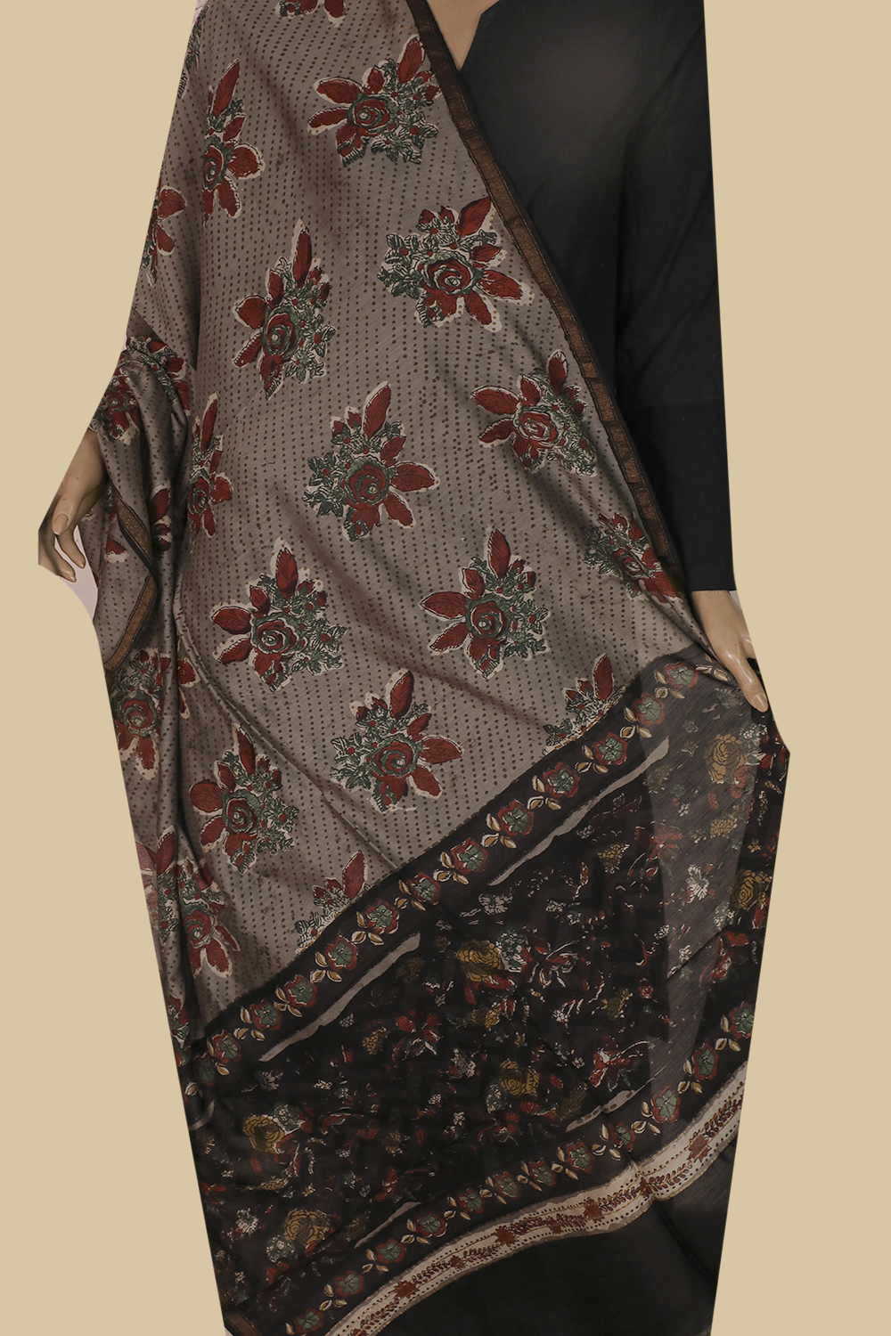 Printed Silk Cotton Dupatta - Matkatus 