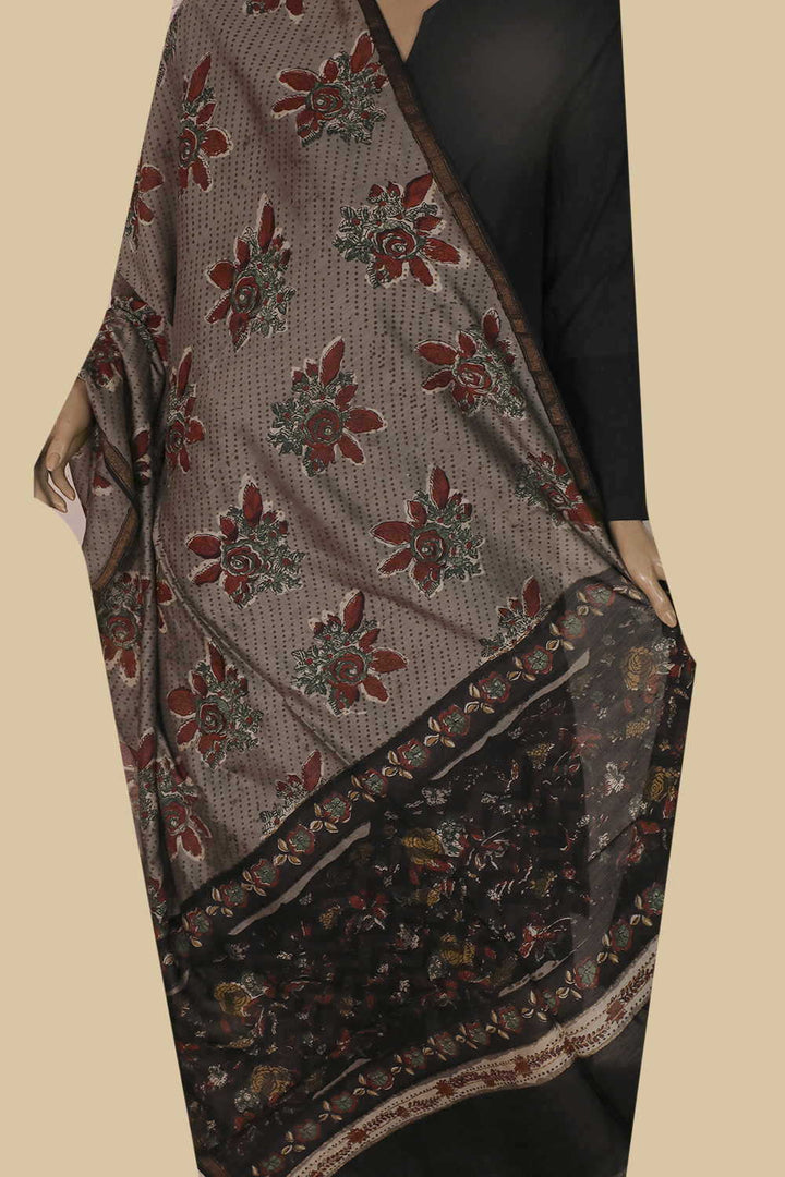 Printed Silk Cotton Dupatta - Matkatus 