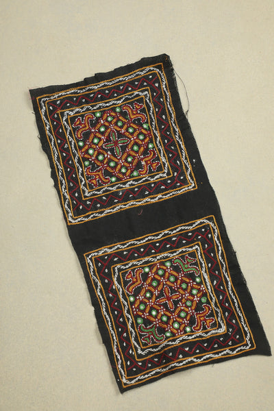 Stripe on Blue Mangalagiri  Fabric with Kutch Trim (3m)