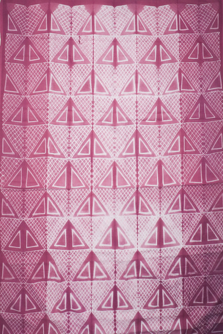 Pink Shibori Cotton Kurta Fabric