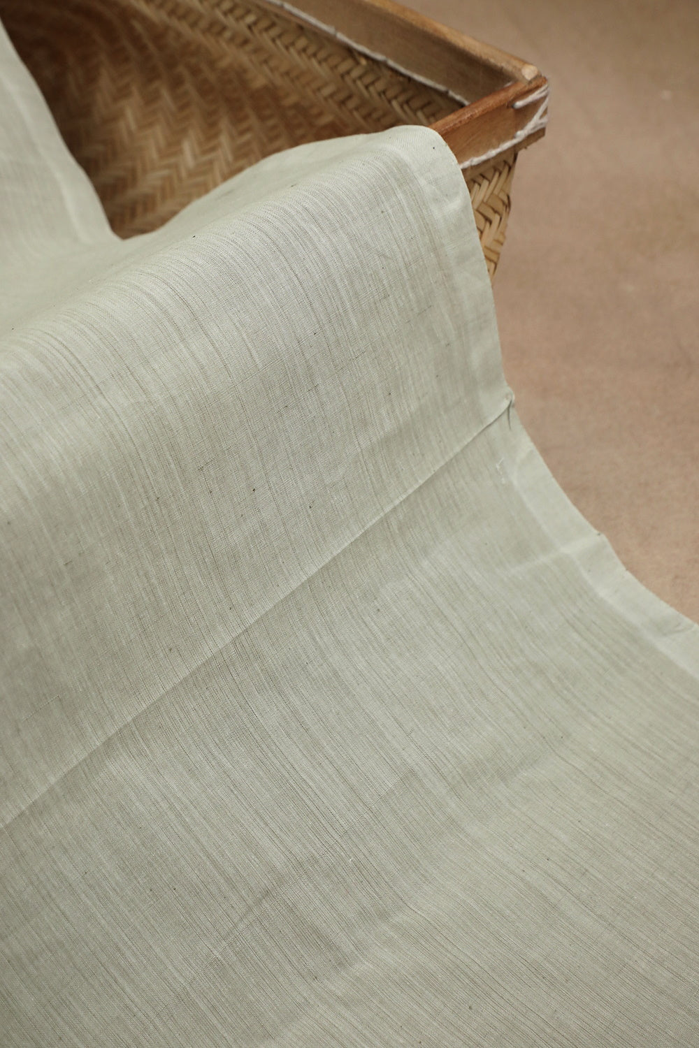 Pastel Grey Plain Mangalagiri Cotton Fabric - 2.1m