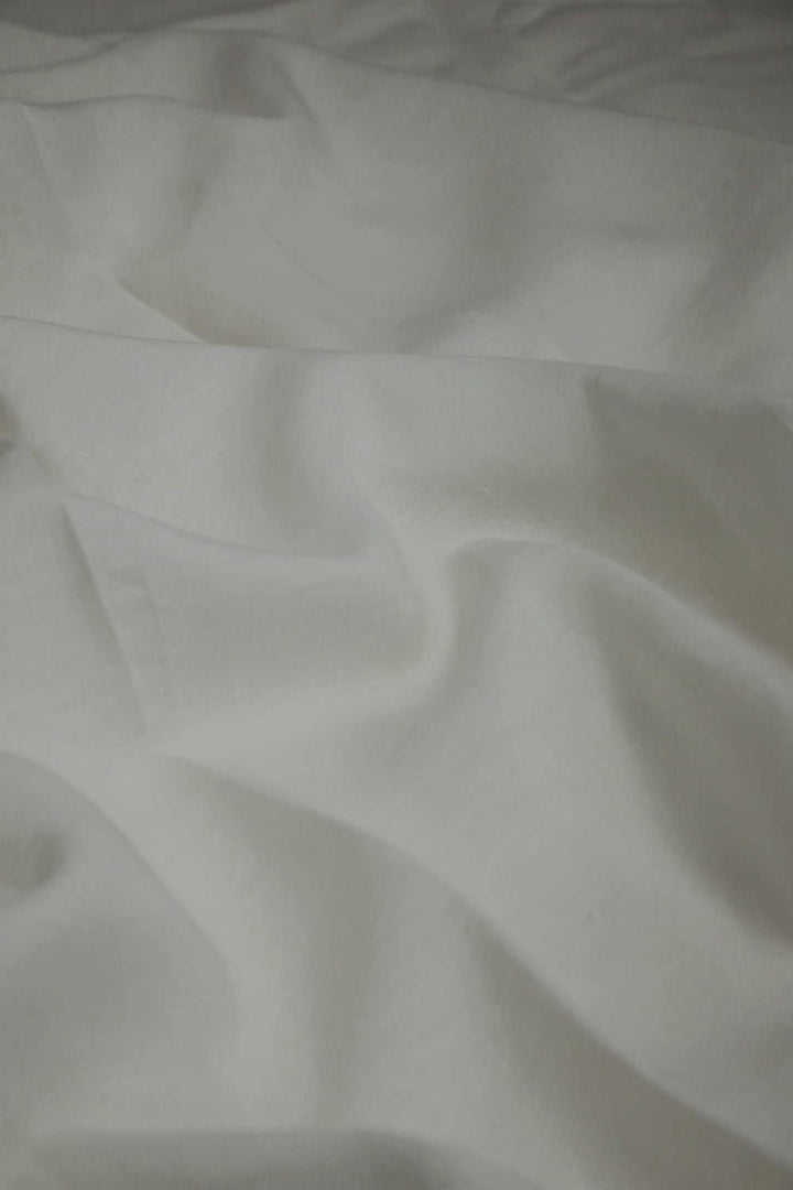 Plain Off-White Handwoven Linen Fabric