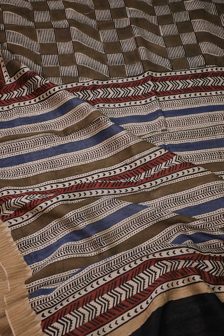Printed Chanderi Saree - Matkatus 