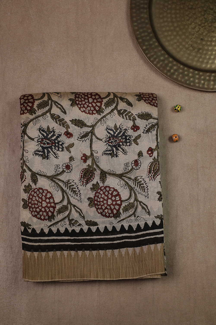 Printed Chanderi Saree - Matkatus 