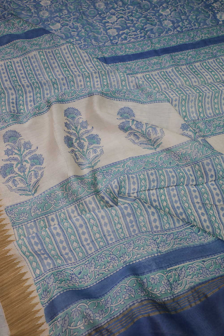 Printed Chanderi Saree - Matkatus 