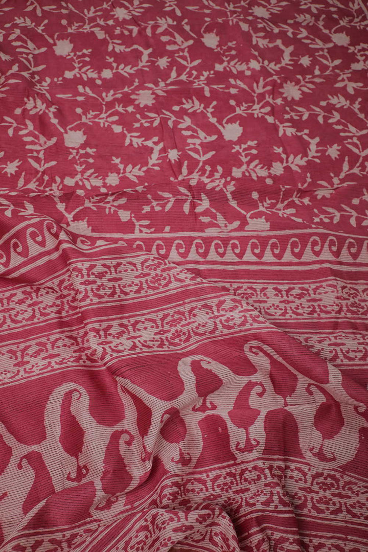 Printed Chanderi Saree - Matkatus 