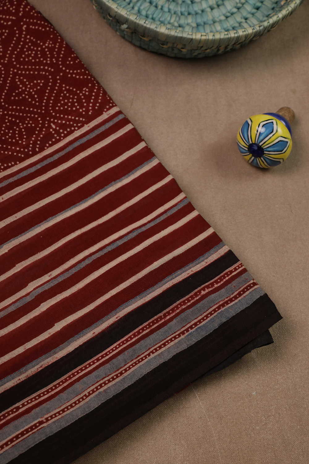 Ajrak Mul Cotton Saree - Matkatus 