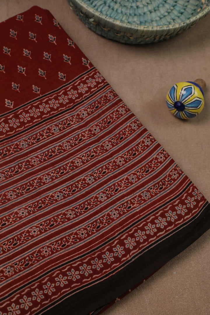 Ajrak Mul Cotton Saree - Matkatus 