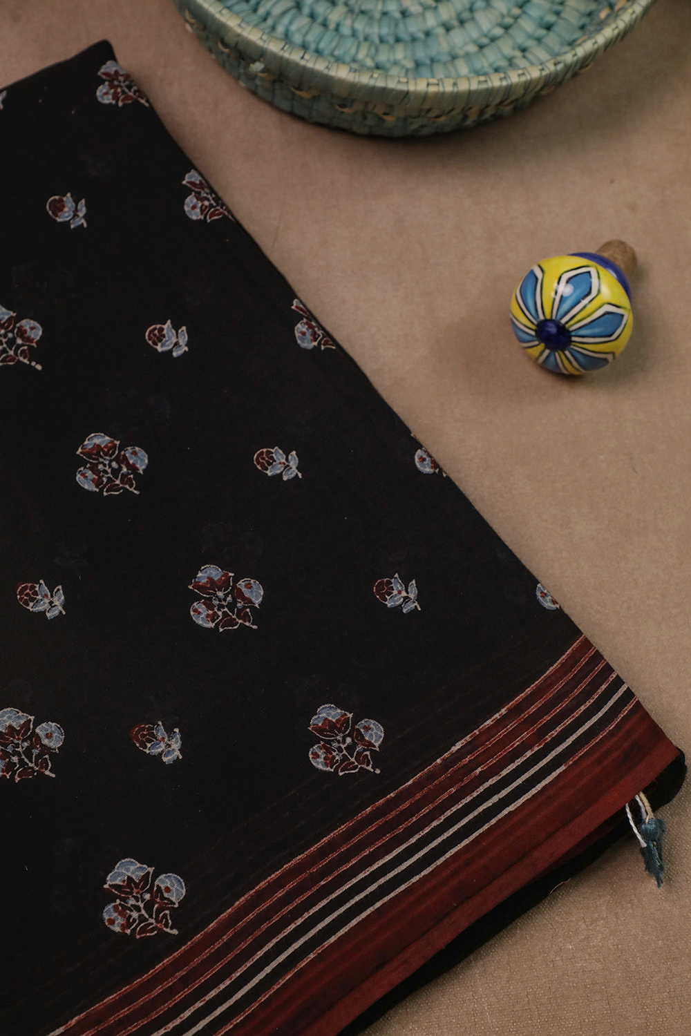 Ajrak Mul Cotton Saree - Matkatus 