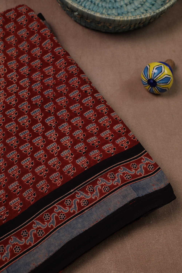 Ajrak Mul Cotton Saree - Matkatus 