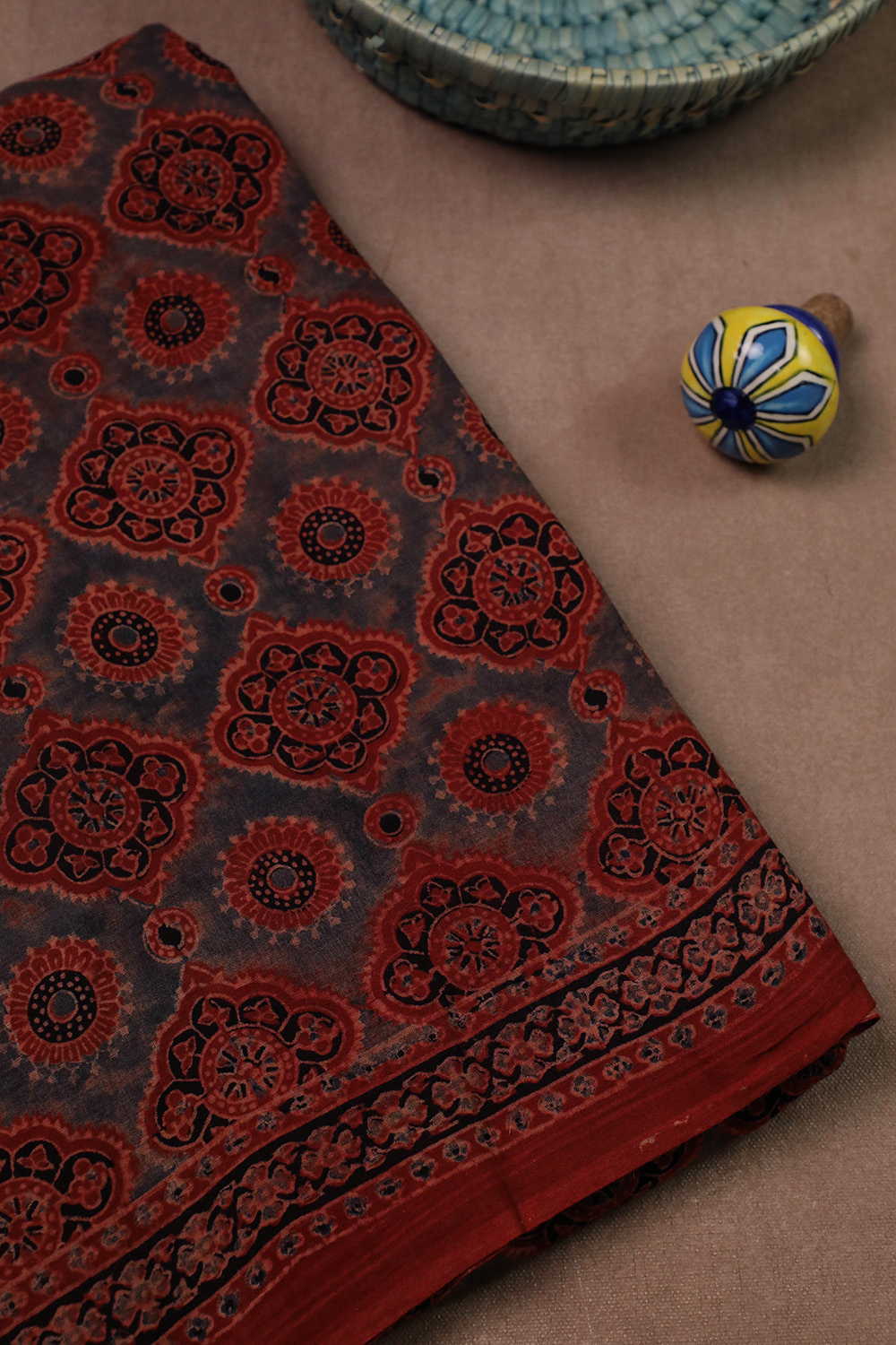 Ajrak Mul Cotton Saree - Matkatus 