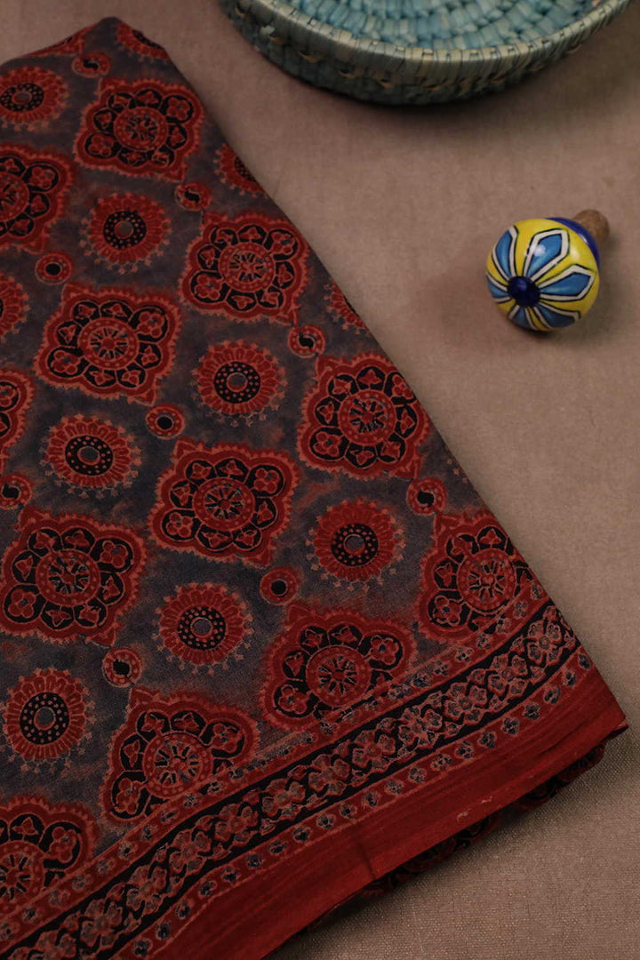 Ajrak Mul Cotton Saree - Matkatus 