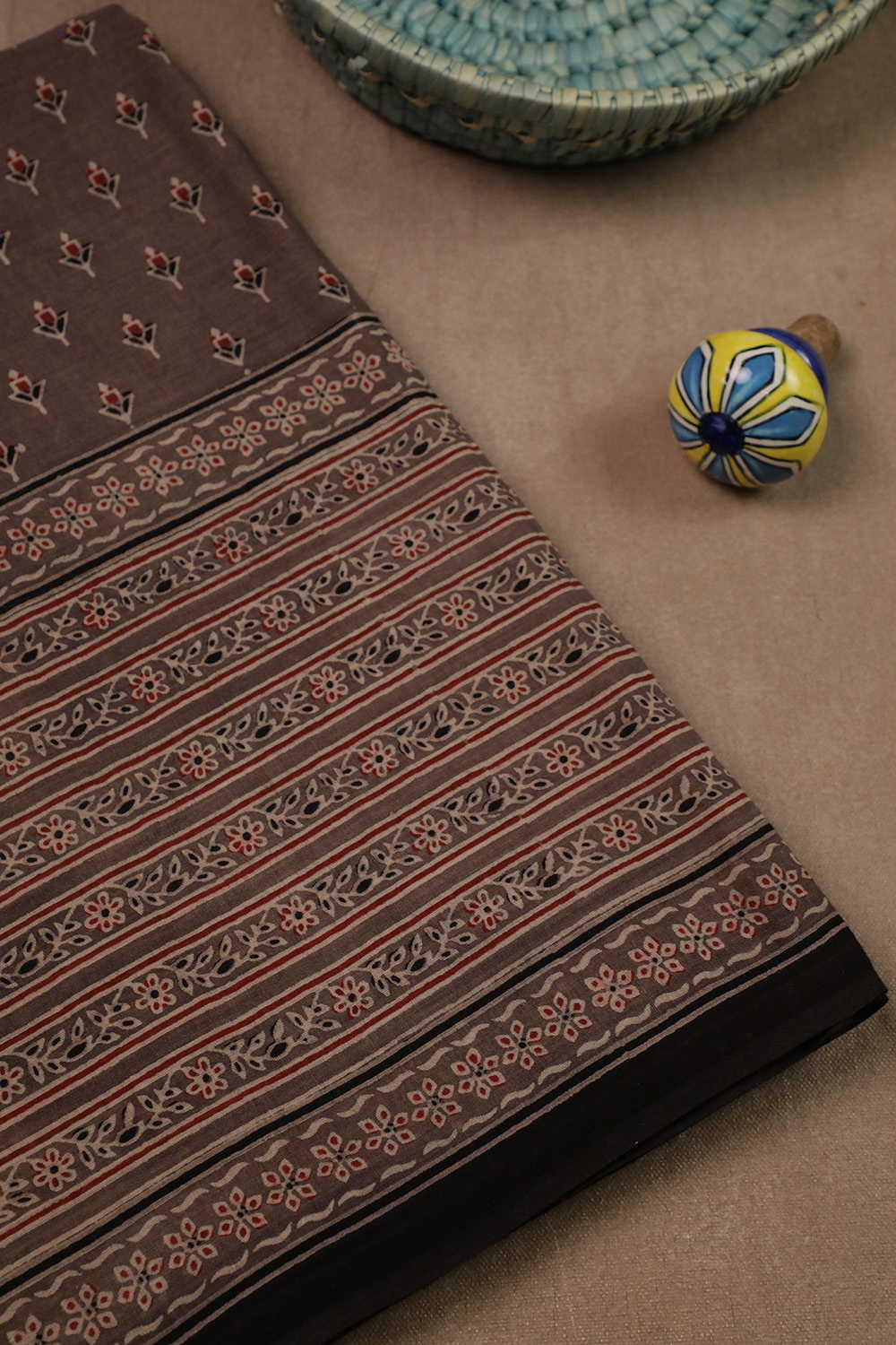 Ajrak Mul Cotton Saree - Matkatus 