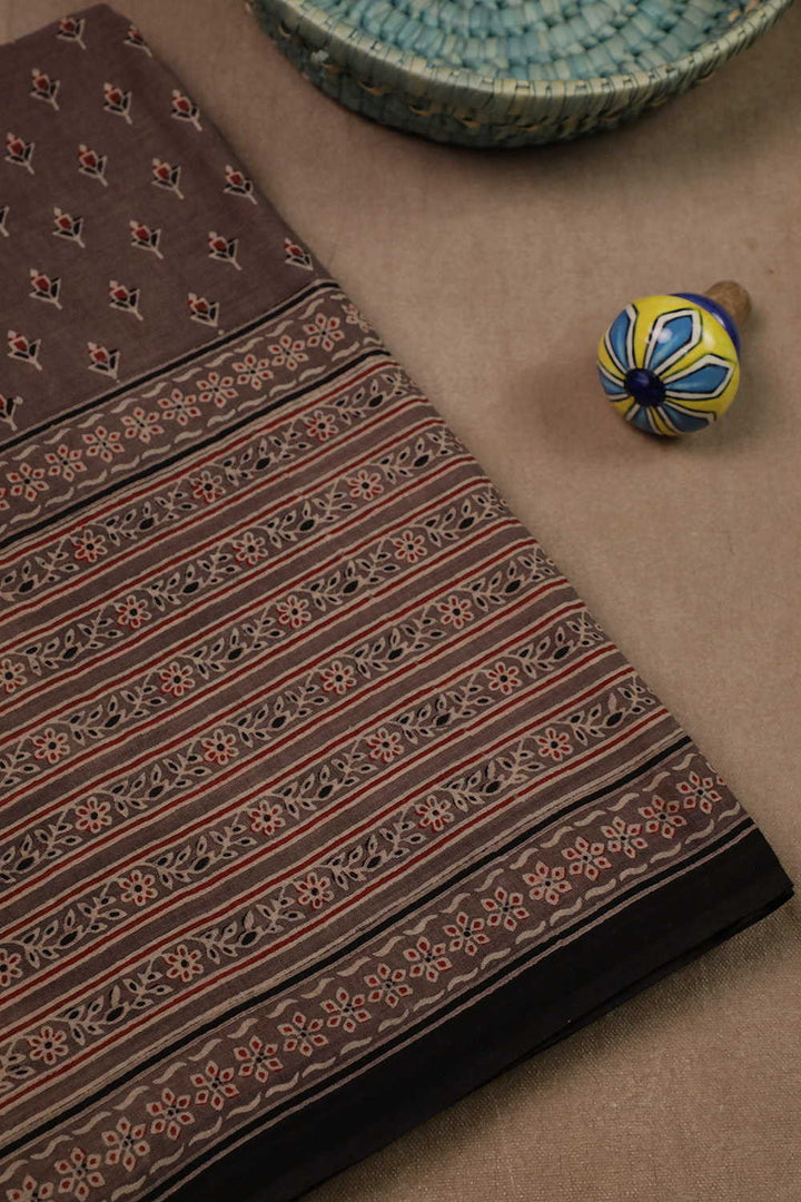 Ajrak Mul Cotton Saree - Matkatus 